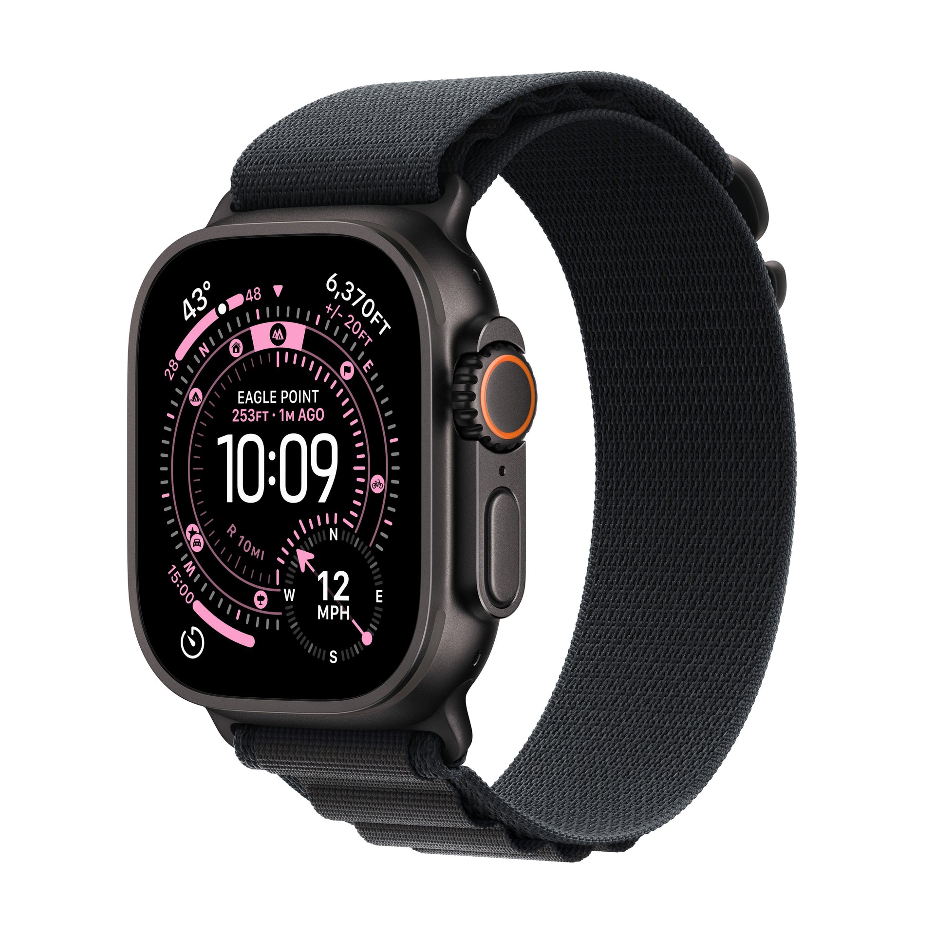 Apple Watch Ultra 3 GPS + Cellular 49mm Black Titanium Case with Black Alpine Loop - Small