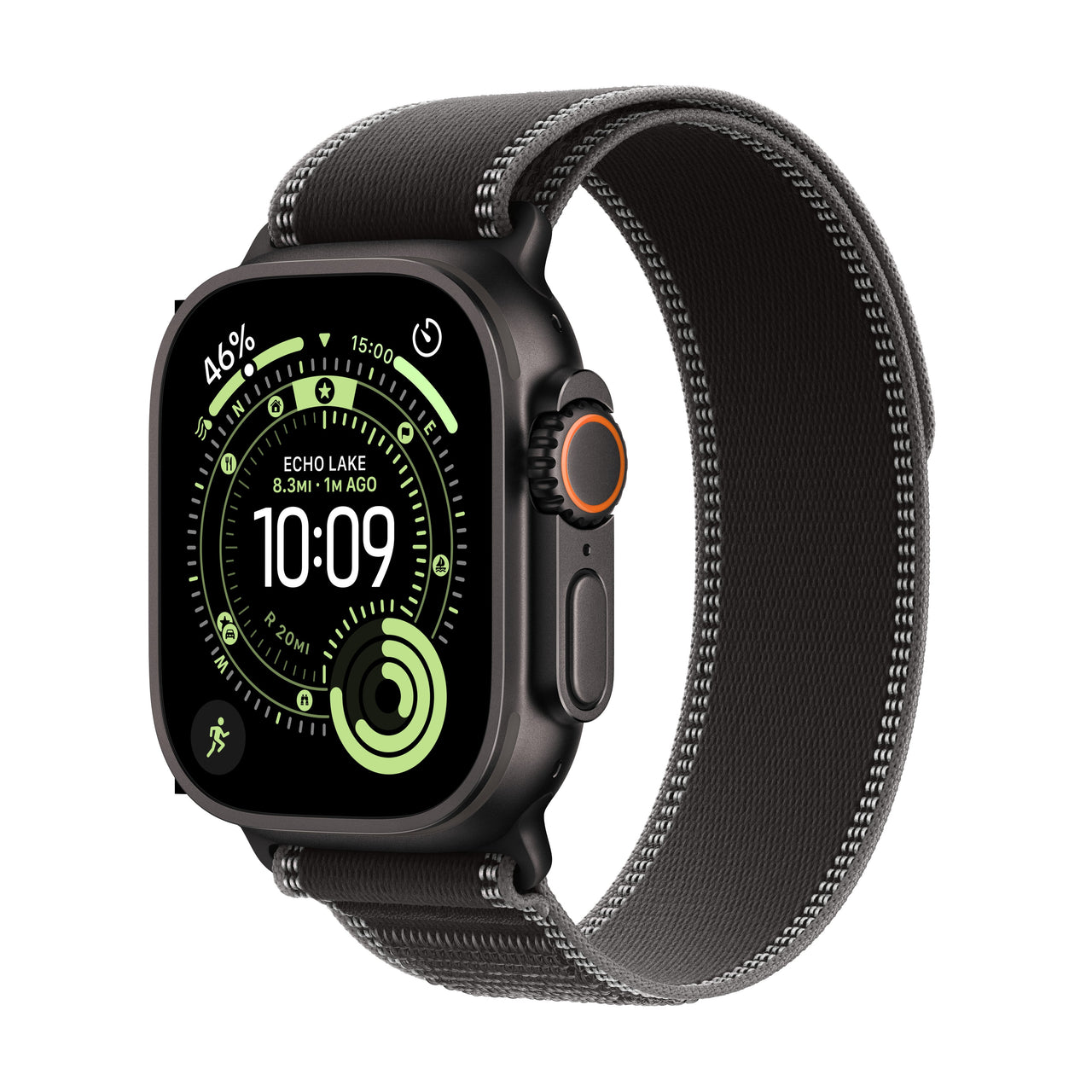 Apple Watch Ultra 3 GPS + Cellular 49mm Black Titanium Case with Black/charcoal Trail Loop - M/l