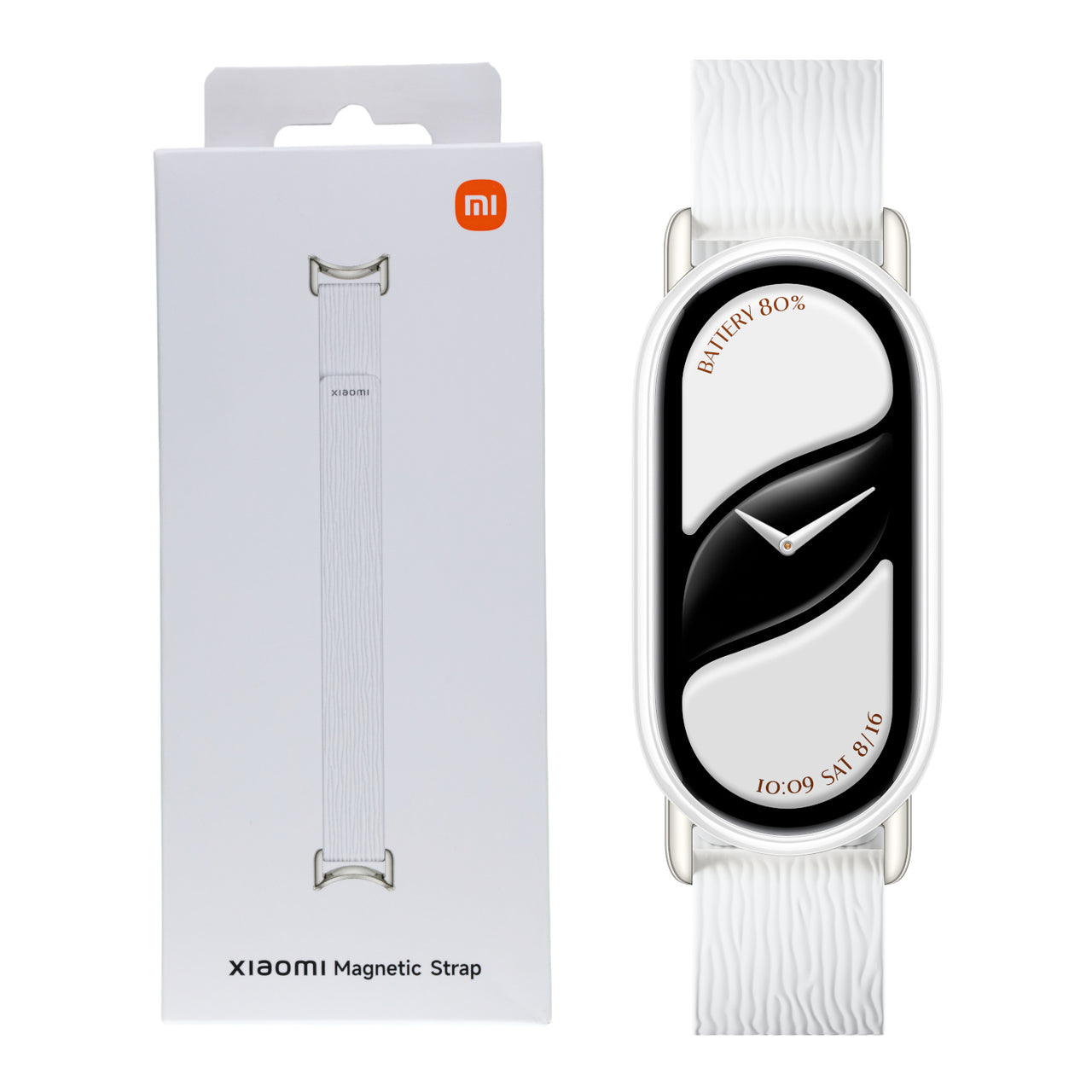 Xiaomi Smart Band 10 Magnetic Kona Leather Strap – Glacier White