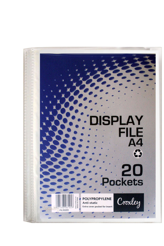 CROXLEY Display File - A4 - 20 Pocket - Hard Case Cover (FIL5020) Each