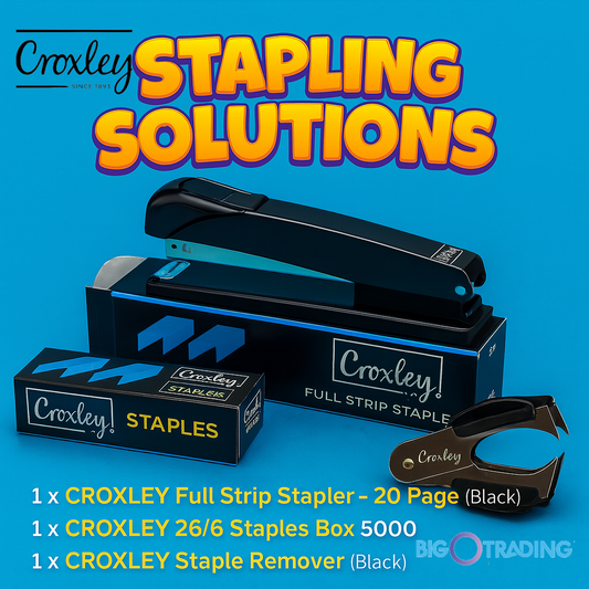 Croxley 1x Stapler 1x Box Staples 1x Staple Remover