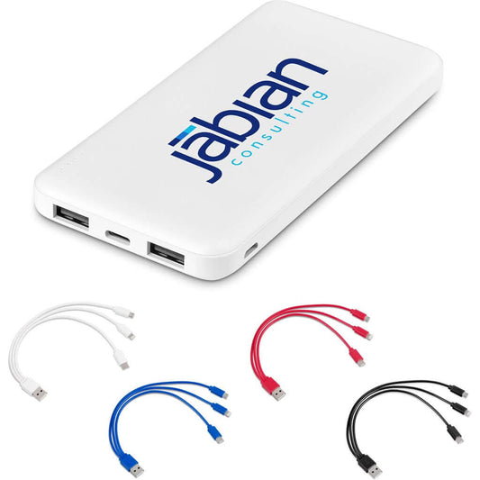 TECH-5205  Kingpin White 10 Compact Power Bank – 10,000mAh