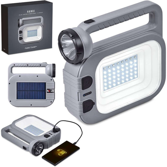 AH-SC-73-B  Swiss Cougar Hanoi Solar Lantern & Power Bank - 2.400mAh