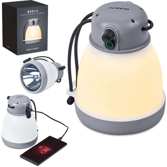 AH-SC-72-B  Swiss Cougar Manila Lantern & Power Bank - 3,600mAh