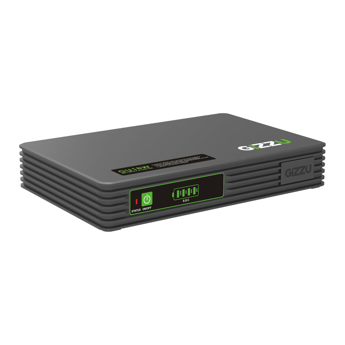 Gizzu SURF Simple 18W 55Wh LiFePO4 MINI DC UPS – Black