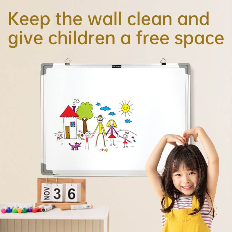 Hanging Magnetic Whiteboard 450x600mm w/ Aluminum Frame ABS corner