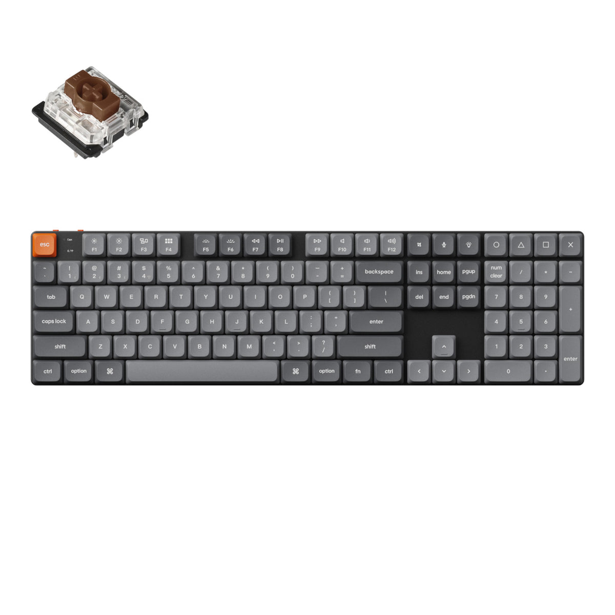 Keychron K5 Max QMK/VIA Full-sized Wireless Custom Mechanical Keyboard | BROWN Switches