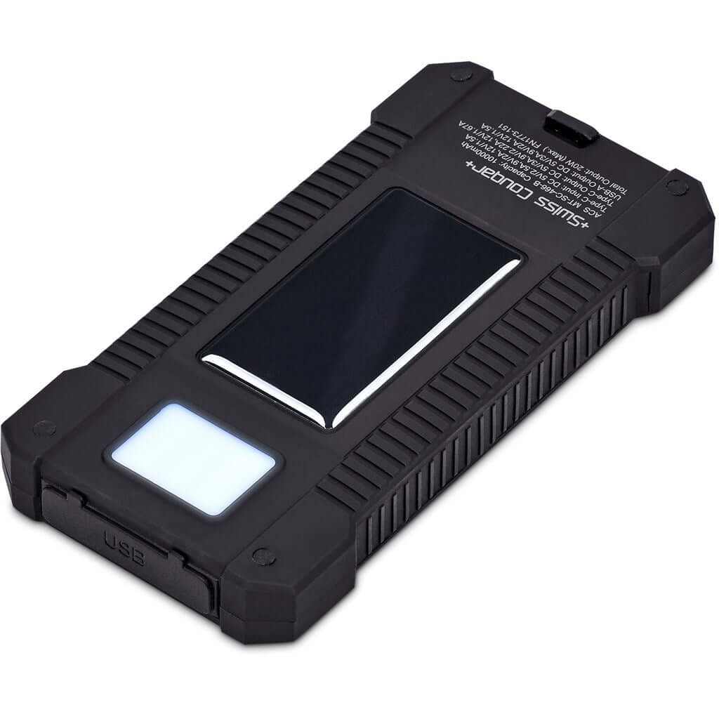 MT-SC-466-B  Swiss Cougar Durban Fast Charge 20W Solar Power Bank -10000mAh