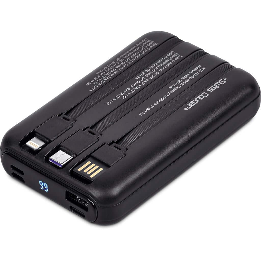 MT-SC-468-B  Swiss Cougar Argos Fast Charge 20W Wireless Charging Magnetic Power Bank -10000mAh