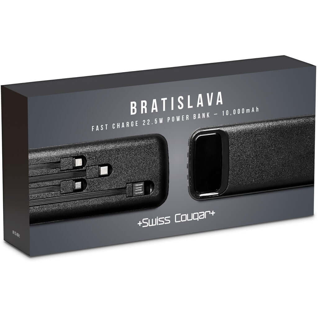 MT-SC-488-B  Swiss Cougar Bratislava Fast Charge 22.5W Power Bank - 10,000mAh