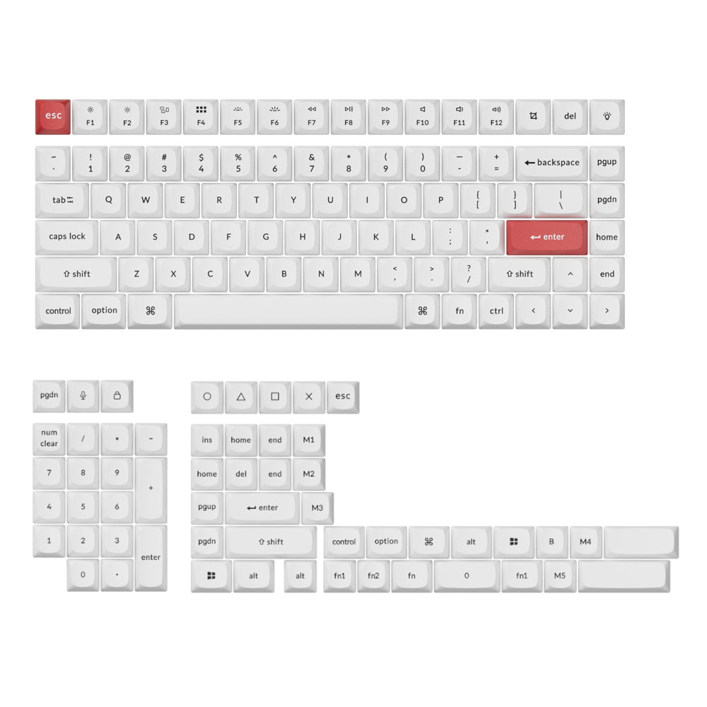 Keychron Double Shot PBT OSA Full Keycap Set – Black/White