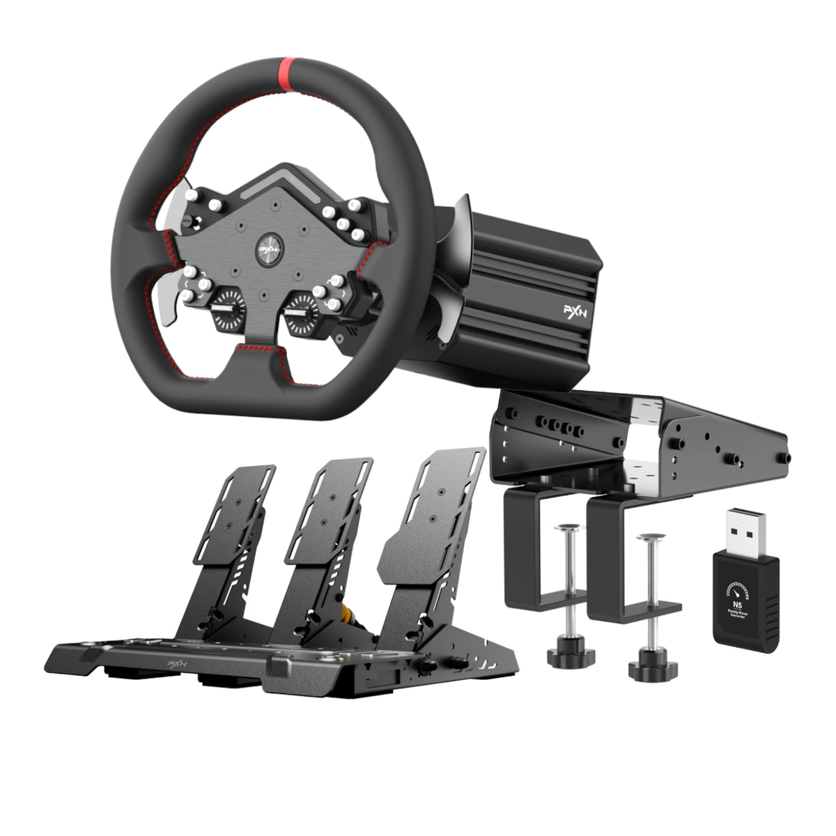 PXN V12 Lite Sim Racing Steering Wheel Bundle - Unboxed