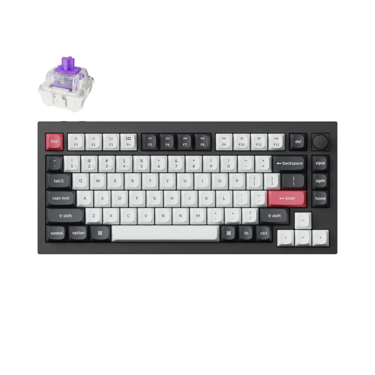 Keychron Q1H-M1 QMK Wireless Custom Keyboard – Black