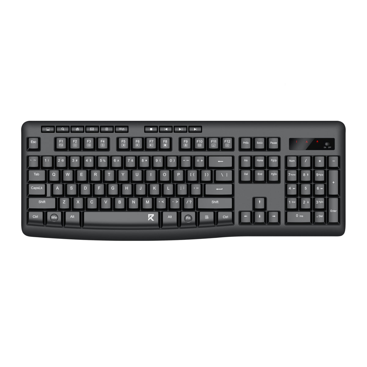 Redragon BK-7367 Full-size Ergonomic Wireless Membrane Office Keyboard – Black