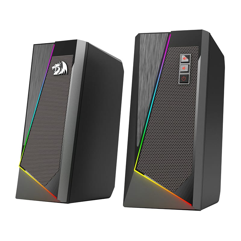REDRAGON 2.0 Satellite Speaker ANVIL 2 x 3W RGB USB|Aux Gaming Speaker – Black - Unboxed