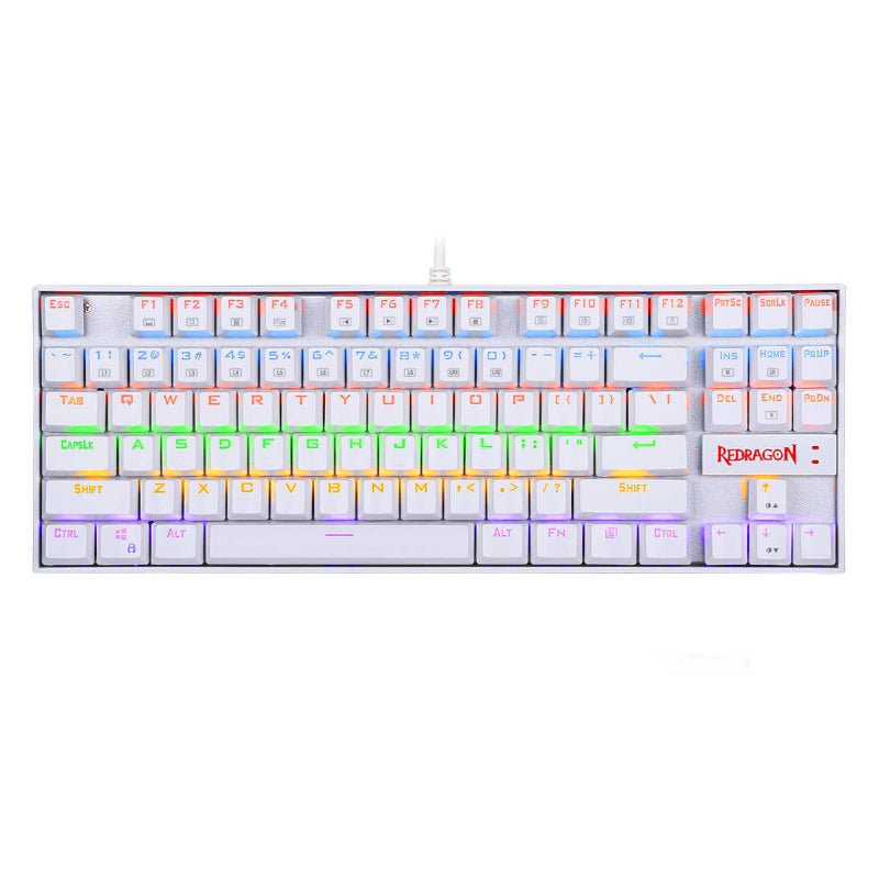 REDRAGON KUMARA Mechanical 87 Key|RGB Backlit Gaming Keyboard – White - Unboxed