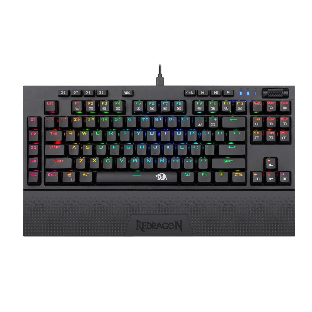Redragon K588 RGB Pro BROADSWORD TKL Mechanical Wired Gaming Keyboard – Black