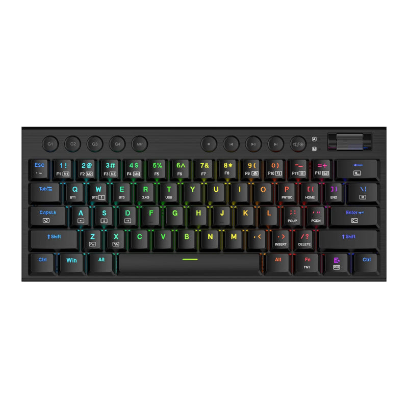 REDRAGON Horus Mini Pro 61Key Wireless Bluetooth Red Switch RGB Low Profile Gaming Mechanical Keyboard – Black - Unboxed