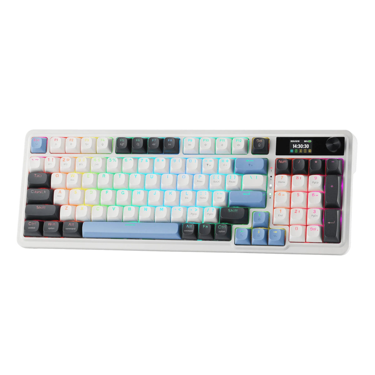 Redragon K719WGB GALATIN RGB PRO Full sized Wireless Gaming Keyboard – White