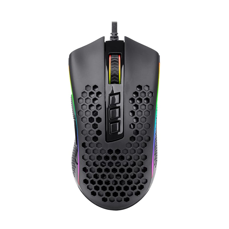 REDRAGON STORM 12400DPI 7 Buttons|Ergonomic Design|P3327 Optical Sensor|Lightweight Body|RGB Backlit gaming Mouse – Black - Unboxed