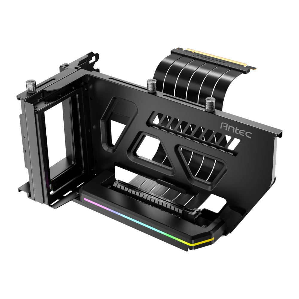 Antec SHIFT ARGB Vertical GPU Bracket with PCIe 4.0 Riser Cable – Black