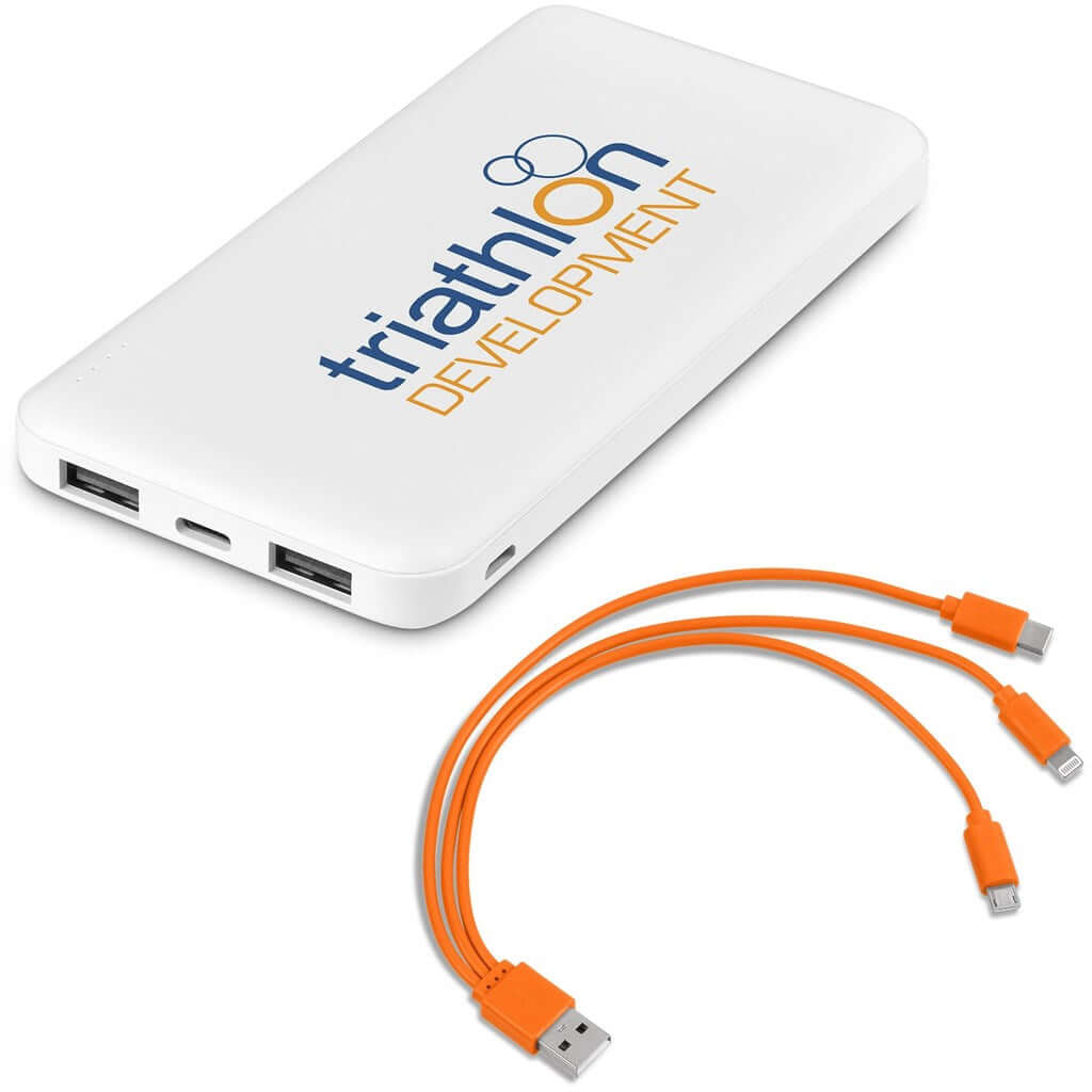 TECH-5205  Kingpin White 10 Compact Power Bank – 10,000mAh