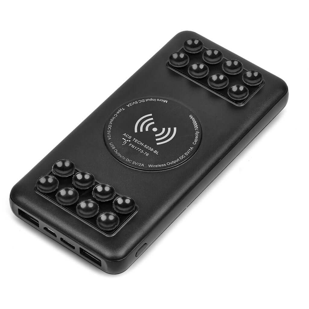 TECH-5238  Vader Wireless Charging Suction Power Bank - 10,000mAh