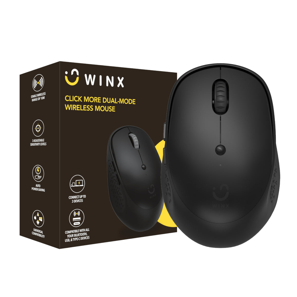WINX CLICK More Dual-Mode Wireless Mouse – Black