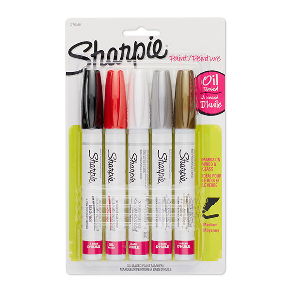 SHARPIE Paint Marker Medium Metallic Assorted 5 per Card
