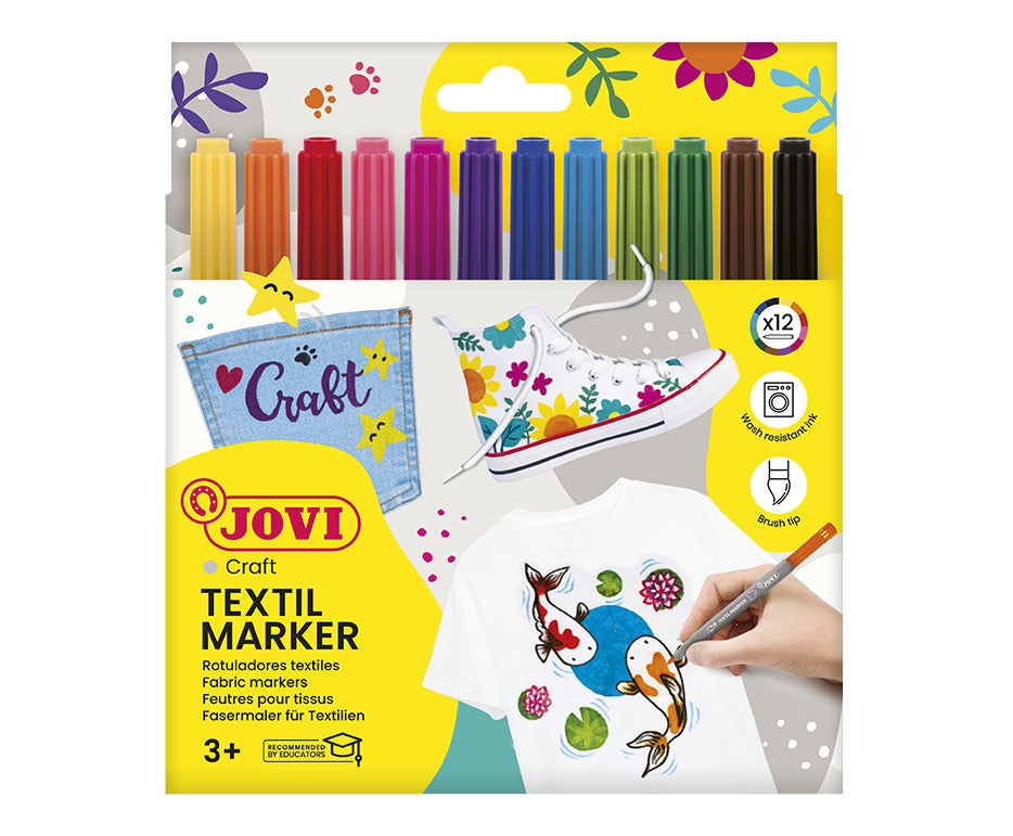 JOVI Fabric Markers 12's + FREE BAG
