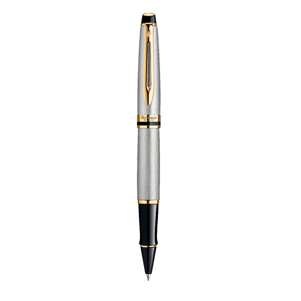 WATERMAN Expert  Rollerball Pen - Stainless Steel Gold Trim