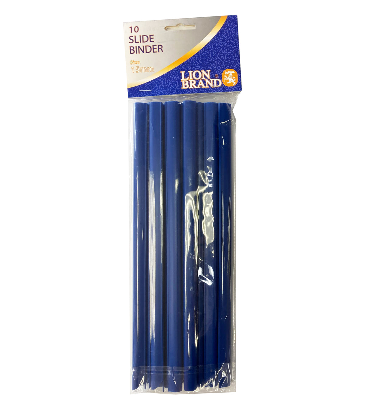 LION BRAND Slide Binder - 15mm (Blue) (Pack of 10)