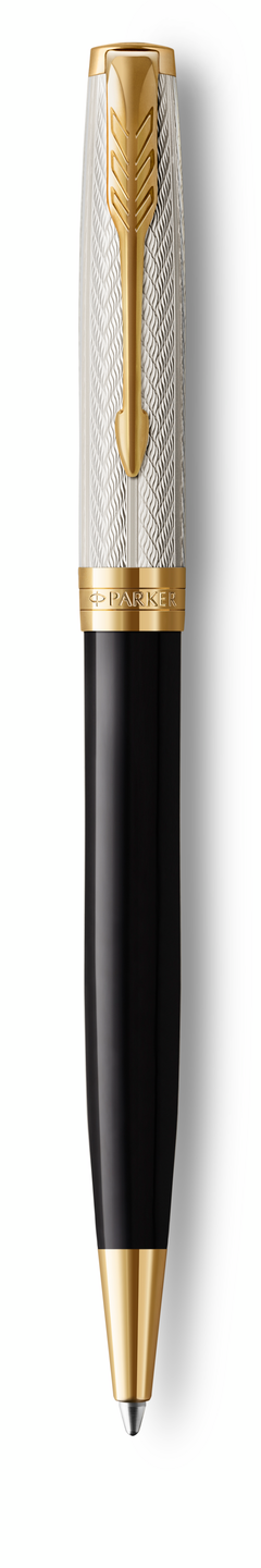 PARKER Sonnet Ballpoint Pen - Metal and Black Lacquer Gold Trim