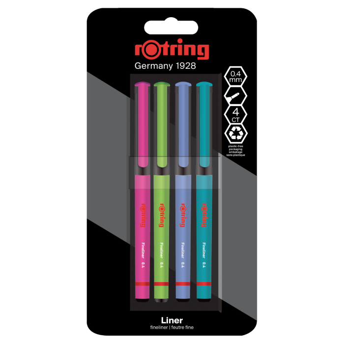 rOtring Fineliners 0.4mm - Pack of 4