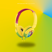 Amplify Kiddies Monsta Tunez Foldable Headphones in vibrant colors for kids, featuring soft ear pads and safe design.