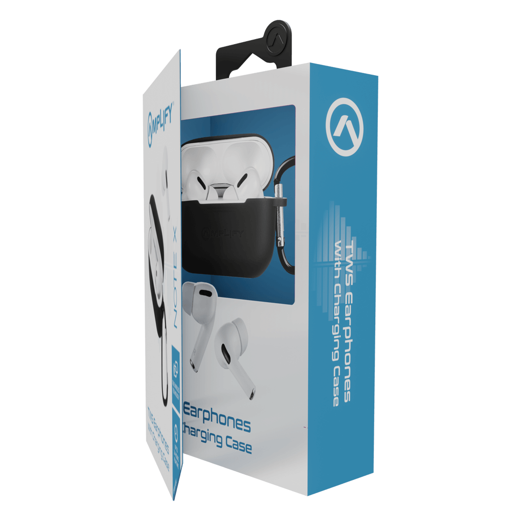 Amplify Note X Series TWS Earphones - White Case + Black Cover
