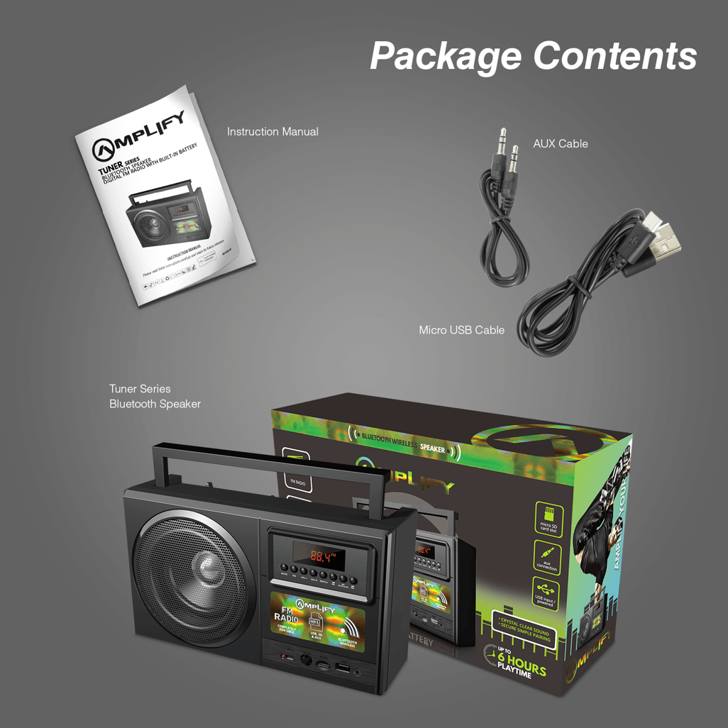 Amplify Tuner series Bluetooth Radio - Black