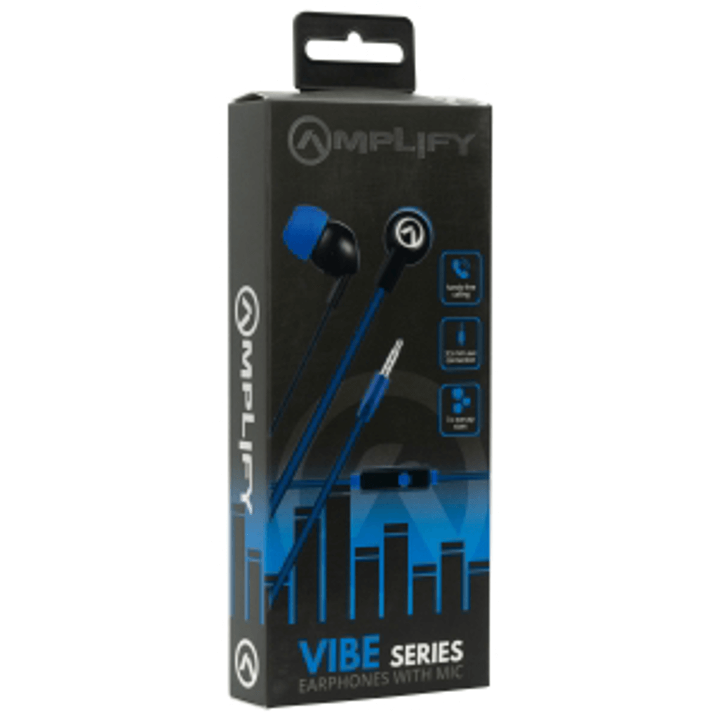 Amplify Vibe series earphones with Mic Black and Blue