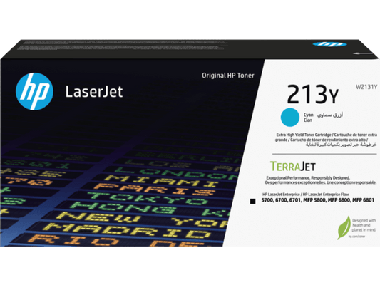HP 213Y Cyan Original LaserJet Toner Cartridge ~ 12,000 pages