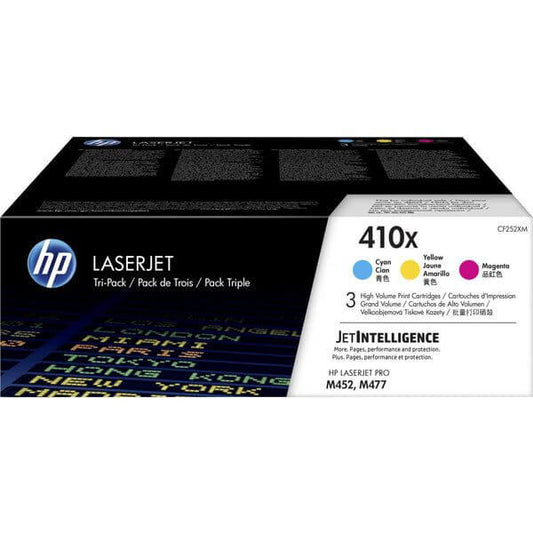 HP 410X 3-pack High Yield Cyan/Magenta/Yellow Original LaserJet Toner Cartridges