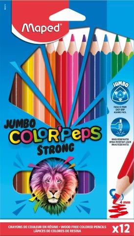 MAPED Colour Pencils Strong Triangular Jumbo 0% Wood 12's