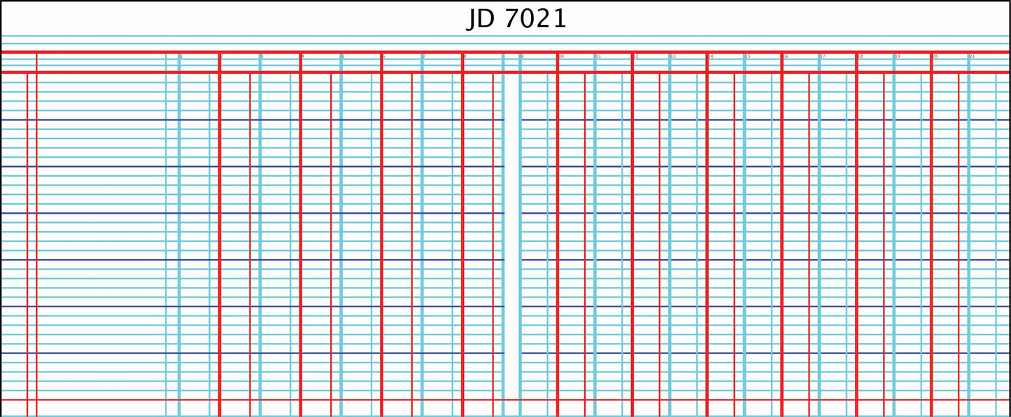 CROXLEY JD7021 Analysis Series 7 Oblong 144 Page 21 Column on 2 Page Cash Each