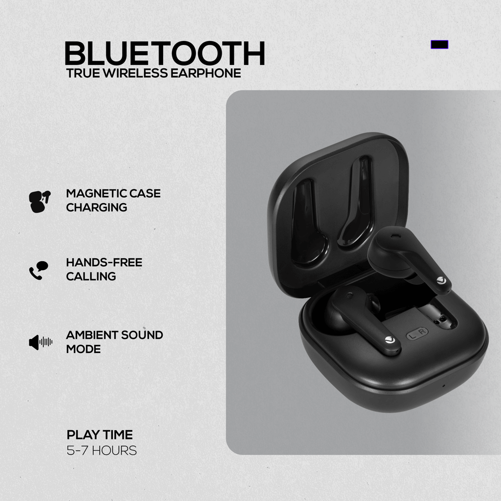 Volkano Silento ANC Series True Wireless + Charging Case - Black