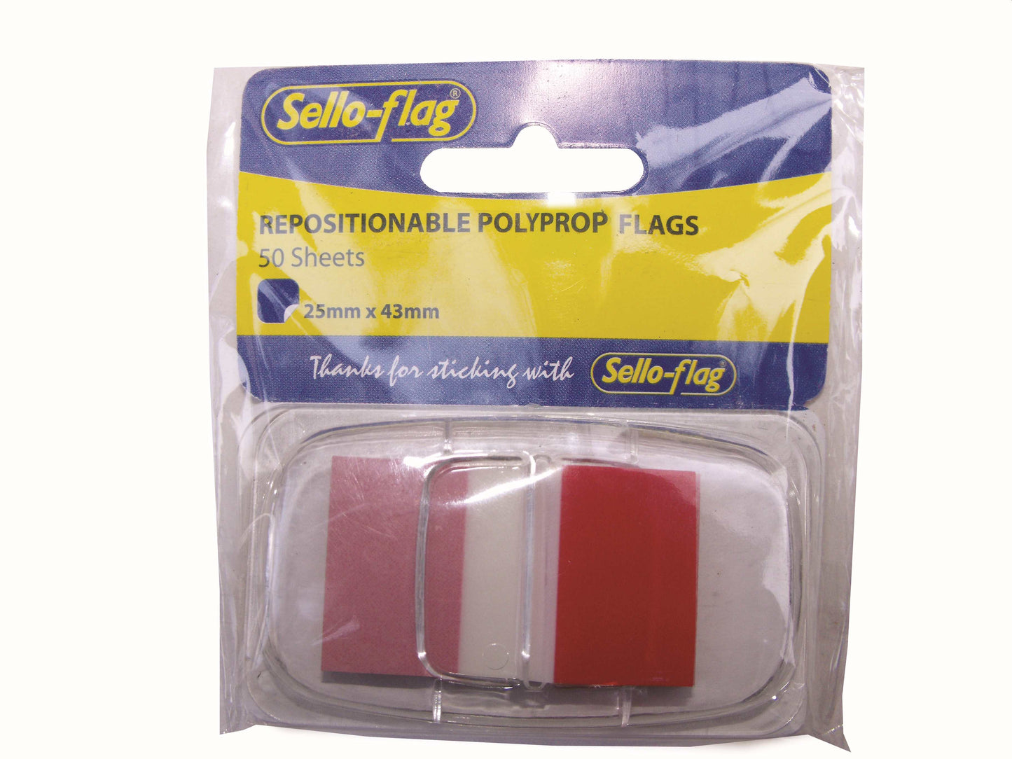 SELLO-FLAG Polypropylene Flags - 25x43mm - 50 Sheets (Red)