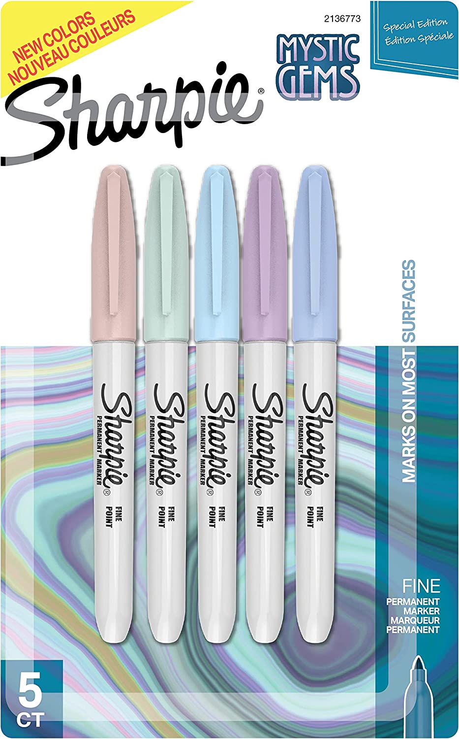SHARPIE F PMARKER MYSTIC GEMS ASSORTED PASTEL 5