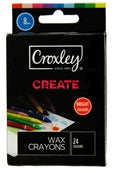 CROXLEY CREATE 8mm Wax Crayons (Box of 24 Assorted Colours)