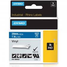 DYMO D1 Labelling Tape - Vinyl - White on Blue - 24mmx5.5m
