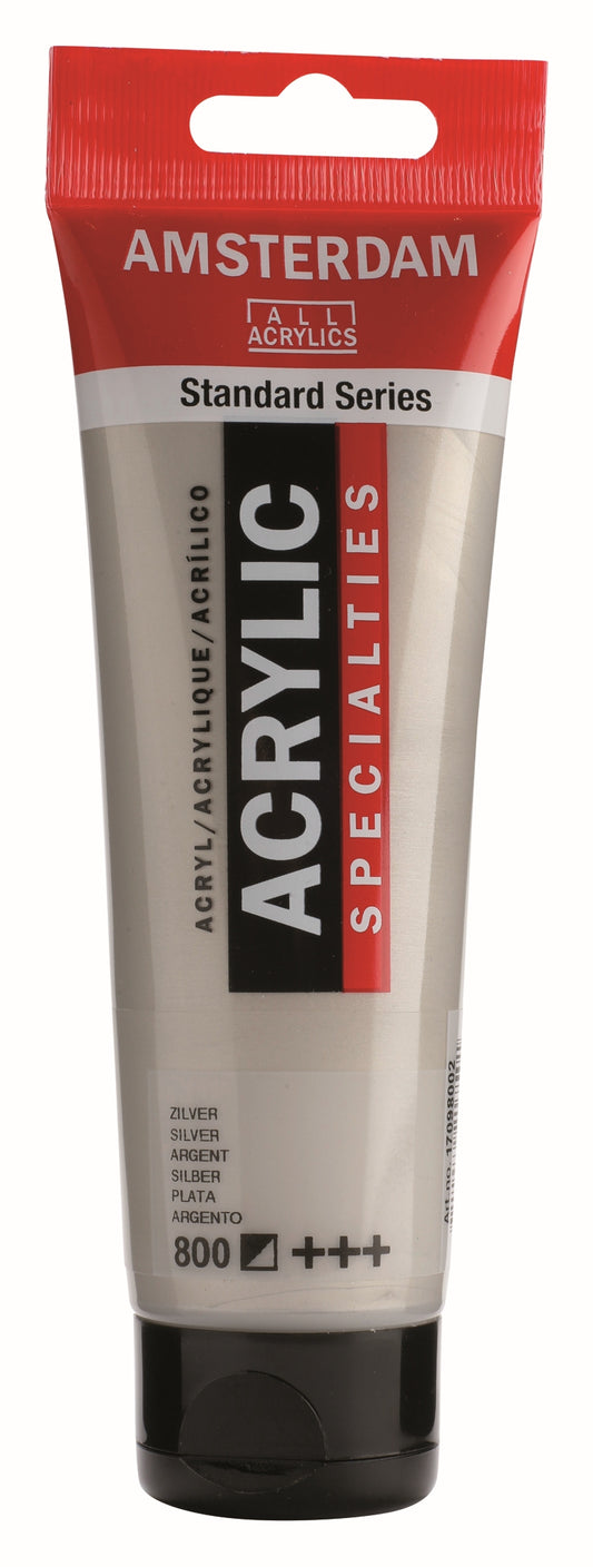 ROYAL TALENS AMSTERDAM Acrylic Colour - 120ml Tube (Silver)
