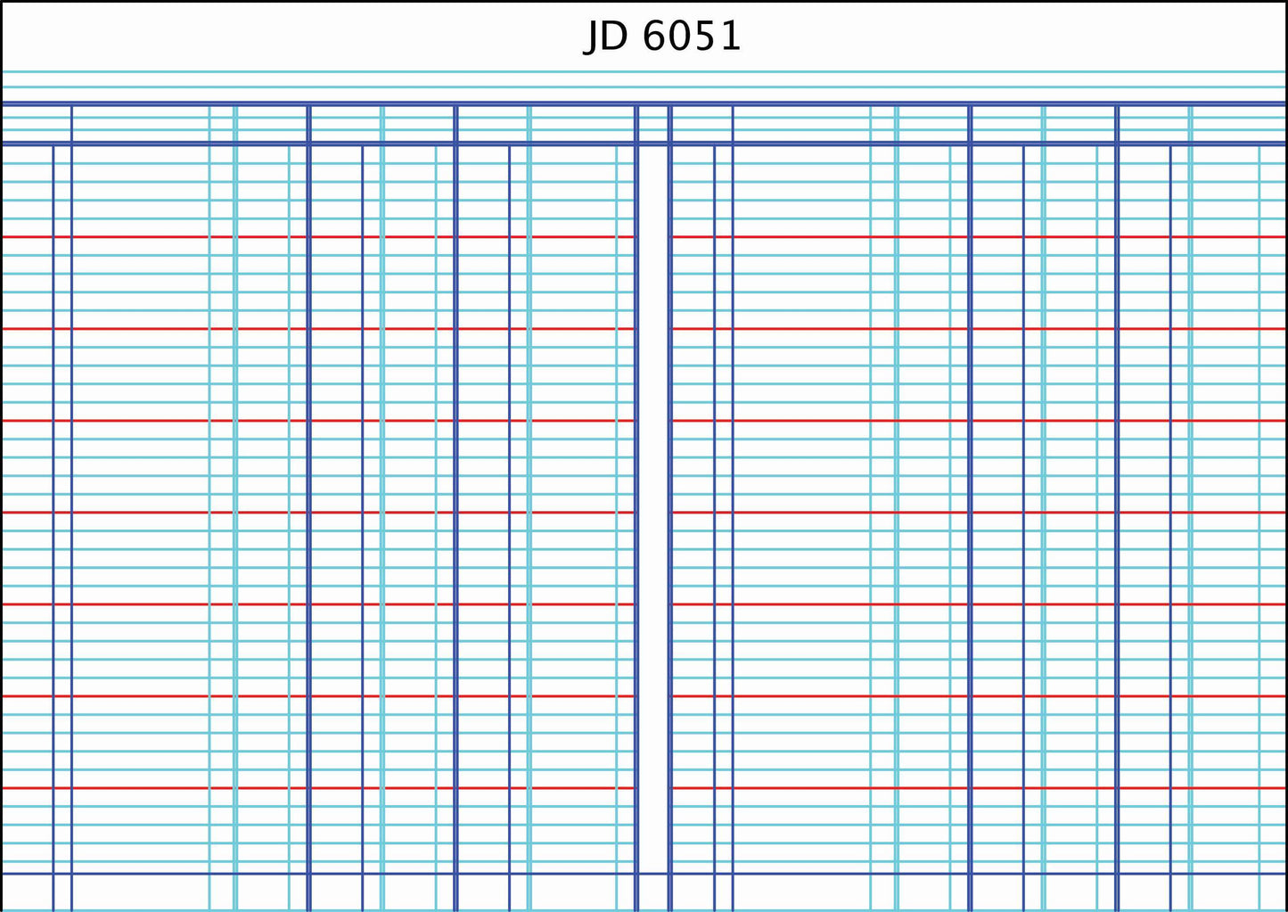 CROXLEY JD6051 Analysis Series 6 A4 144 Page 5 Column on 1 Page Cash Each