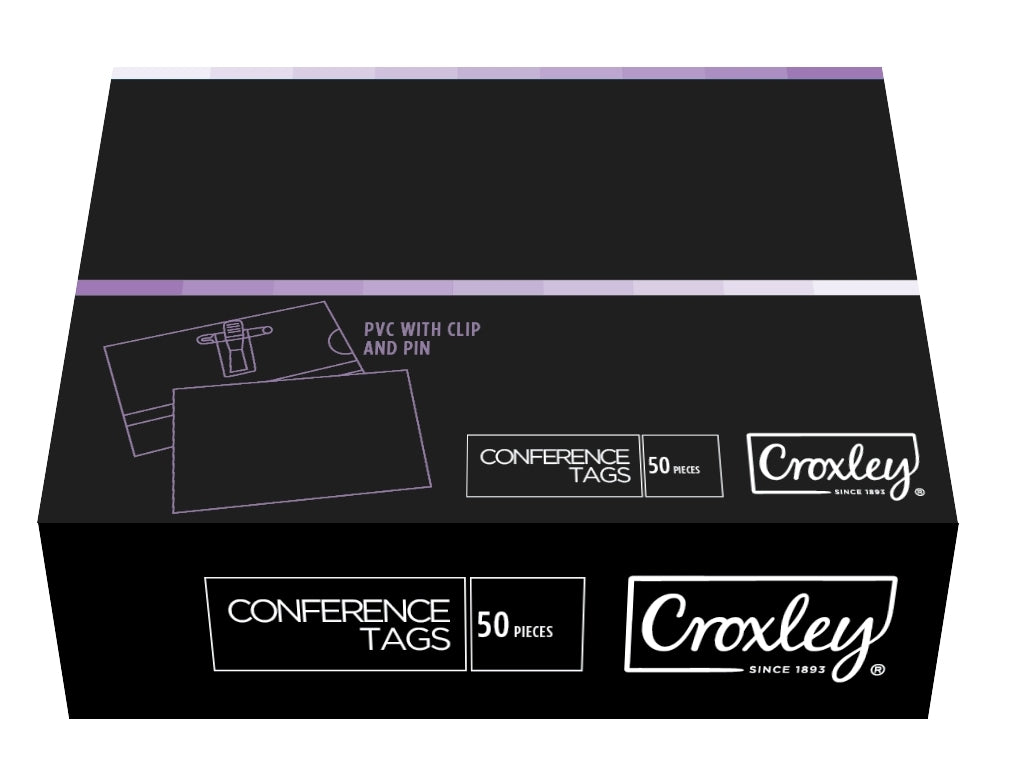 CROXLEY PVC  Conference Tags Clear Box 50's